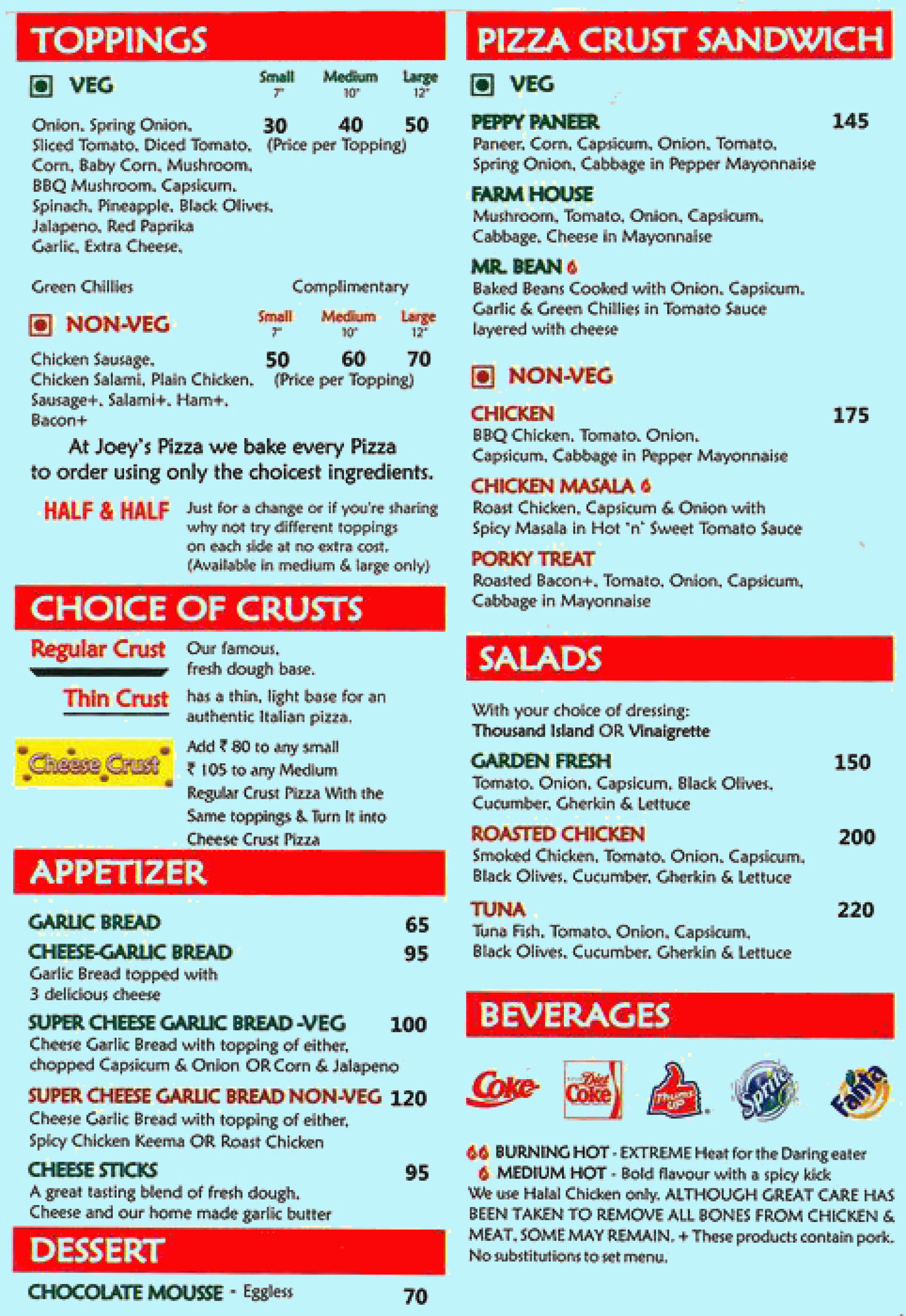 Menu Of Joey S Pizza Malad West Western Suburbs Mumbai EazyDiner   Group 1037 Menu 1037 2 