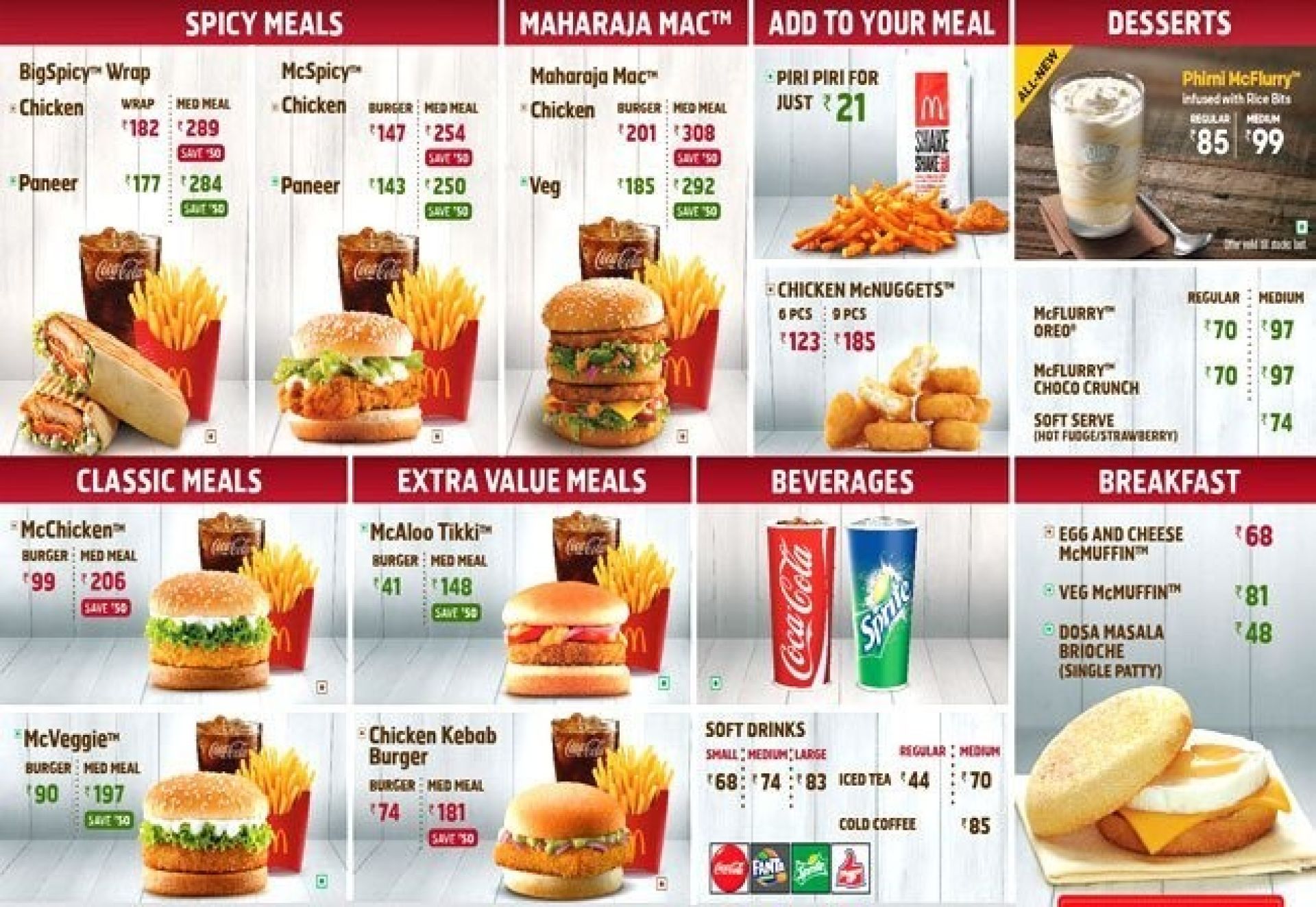 Mcdonald s Menu Printable Version