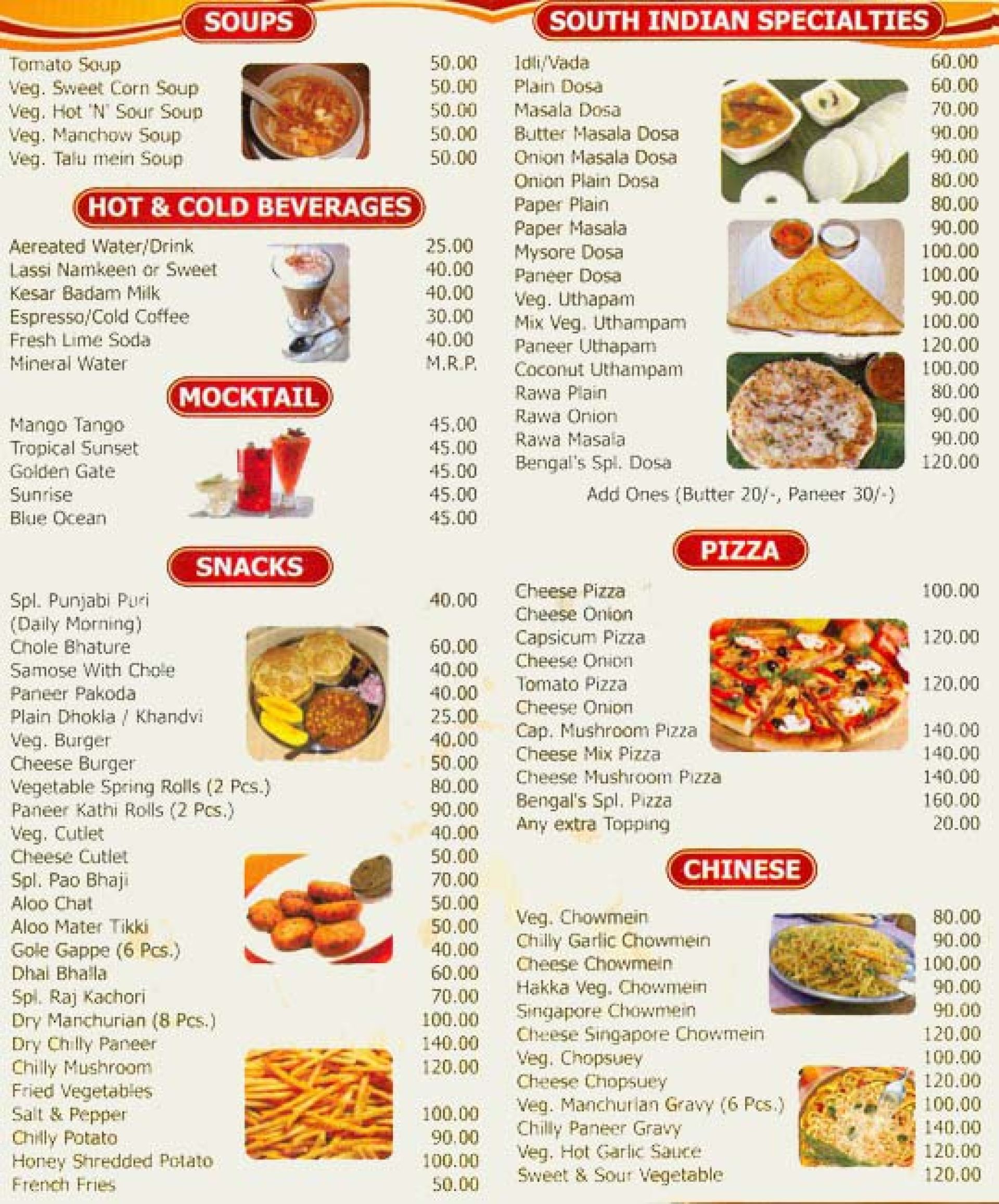 Menu of Bengal Sweet Corner, Ashok Vihar Phase 1, North Delhi, Delhi ...