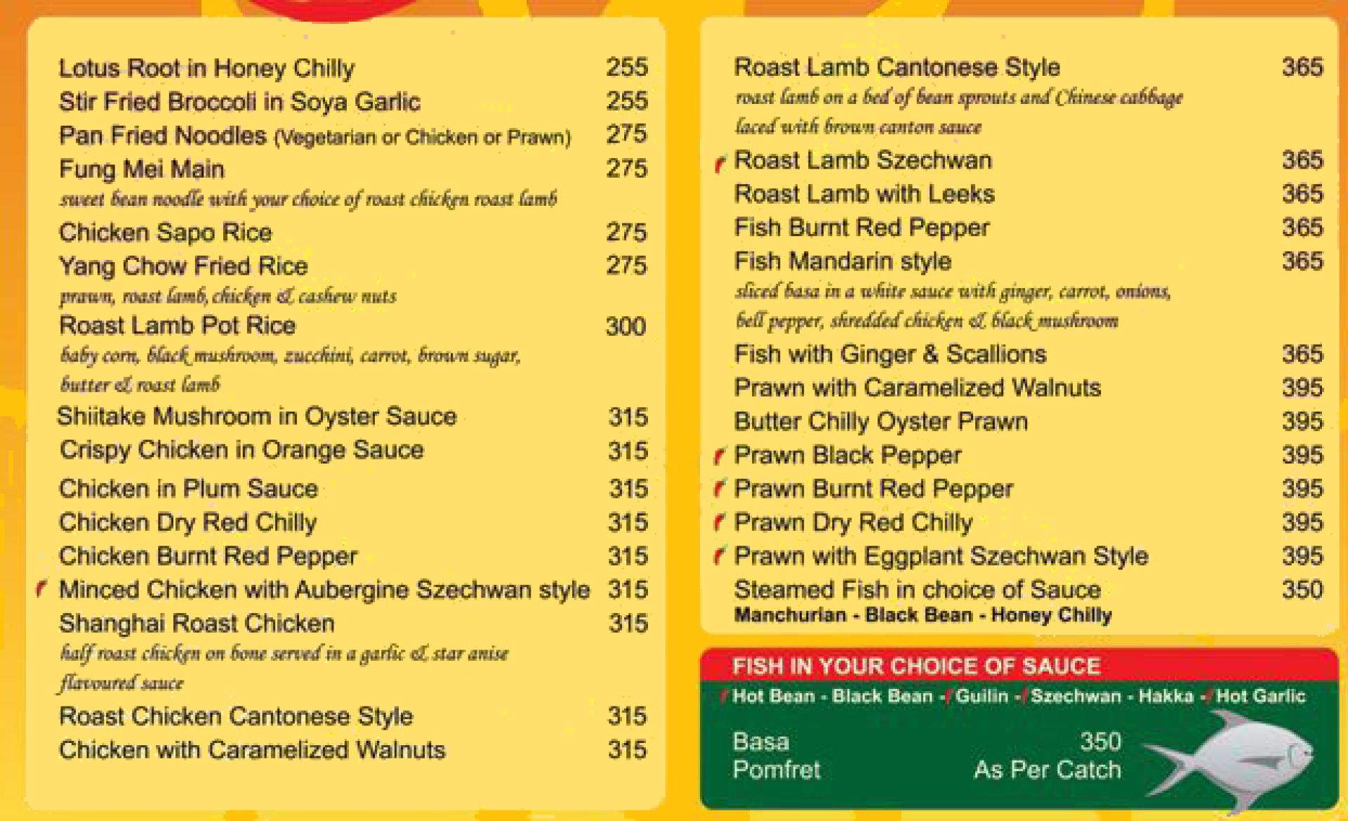 Menu of Mr. Chow's, Khar, Western Suburbs, Mumbai | EazyDiner