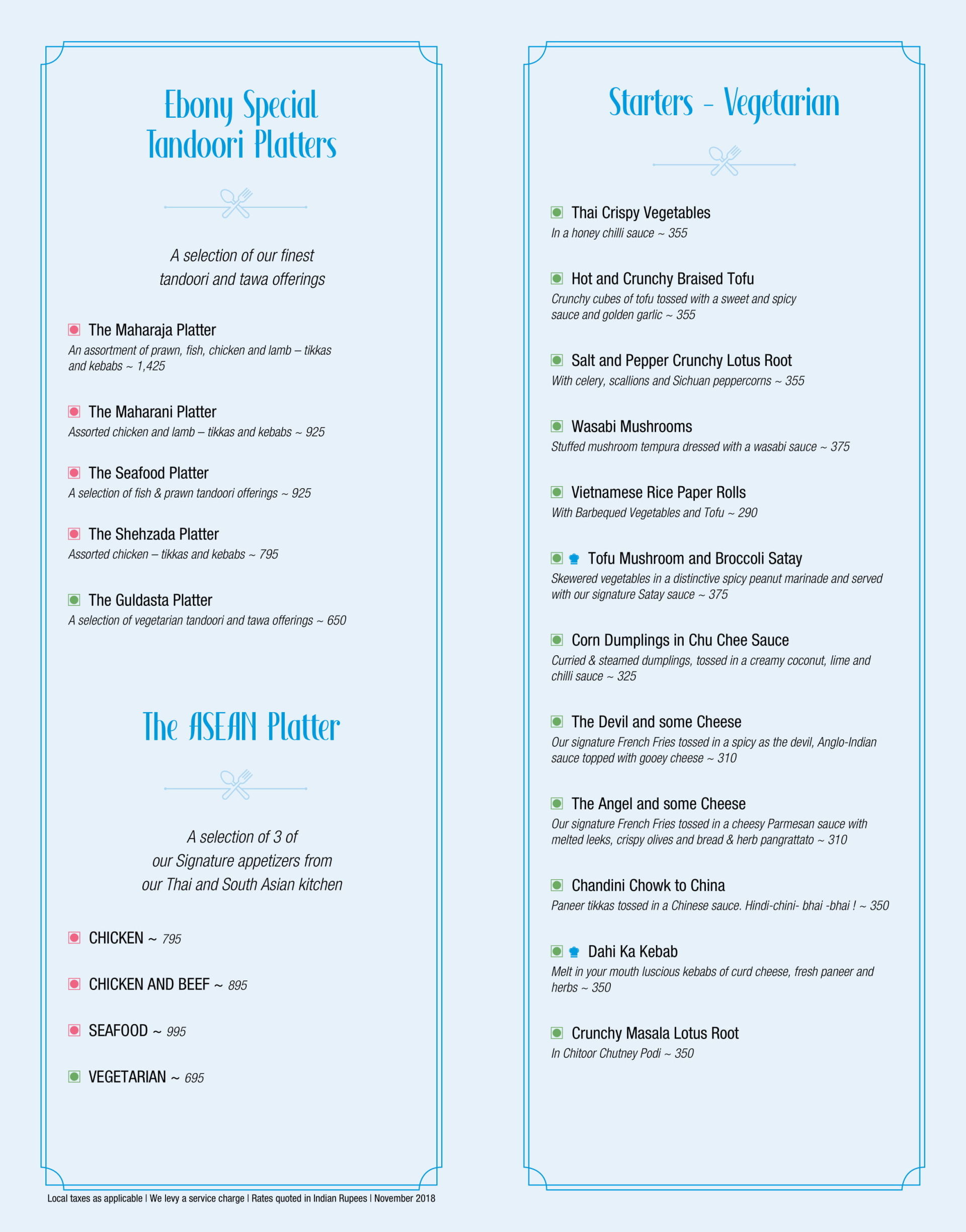 Menu Of The 13th Floor Barton Centre Central Bengaluru