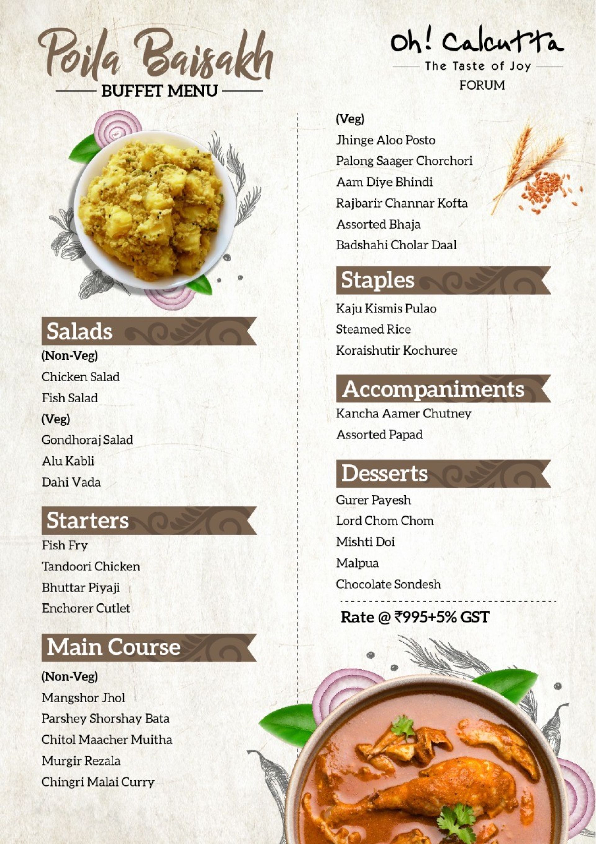 Menu of Oh! Calcutta, Forum Mall, Elgin, Kolkata | EazyDiner