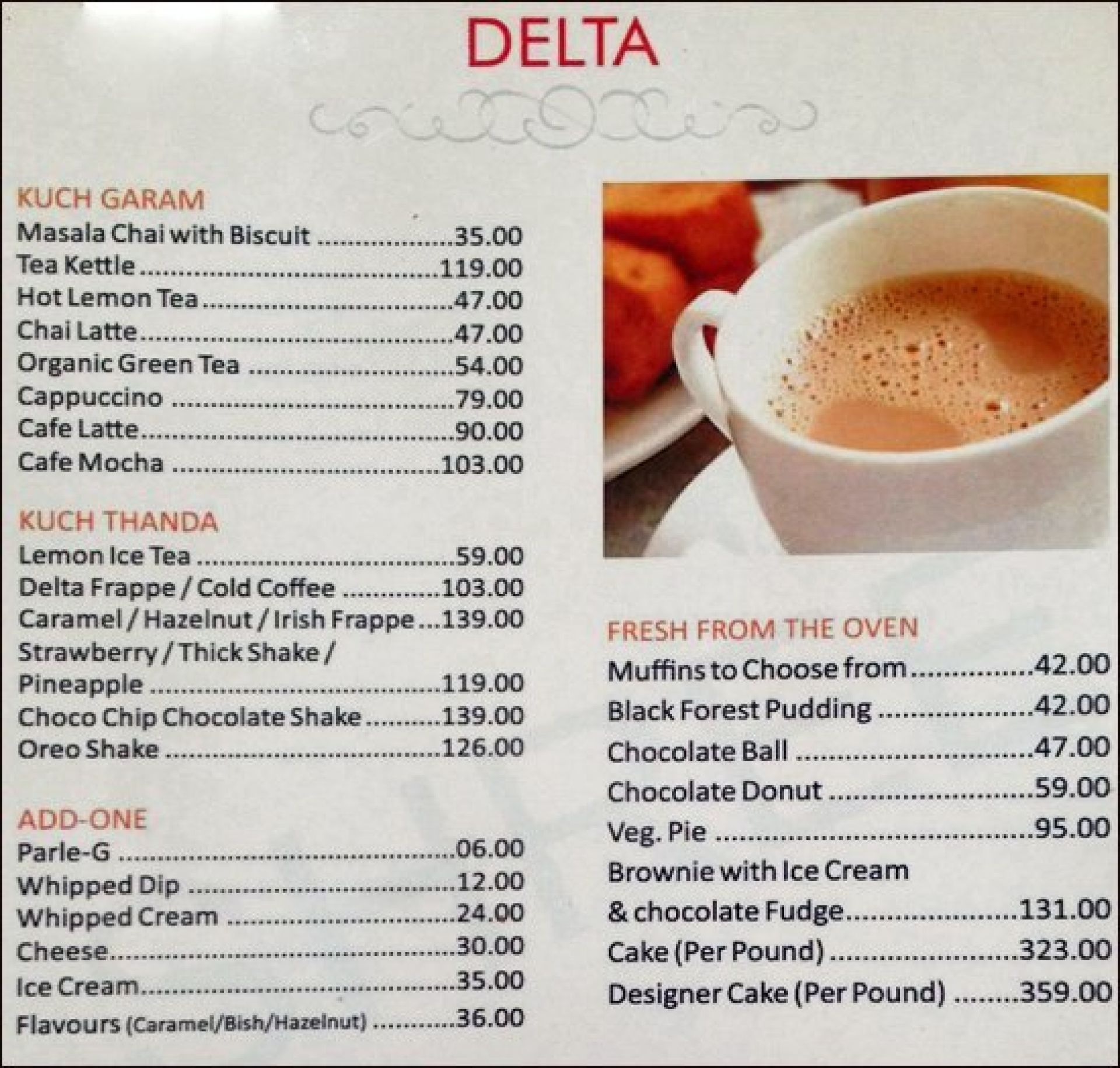 Menu of Delta Cafe, Malviya Nagar, Jaipur, Jaipur EazyDiner