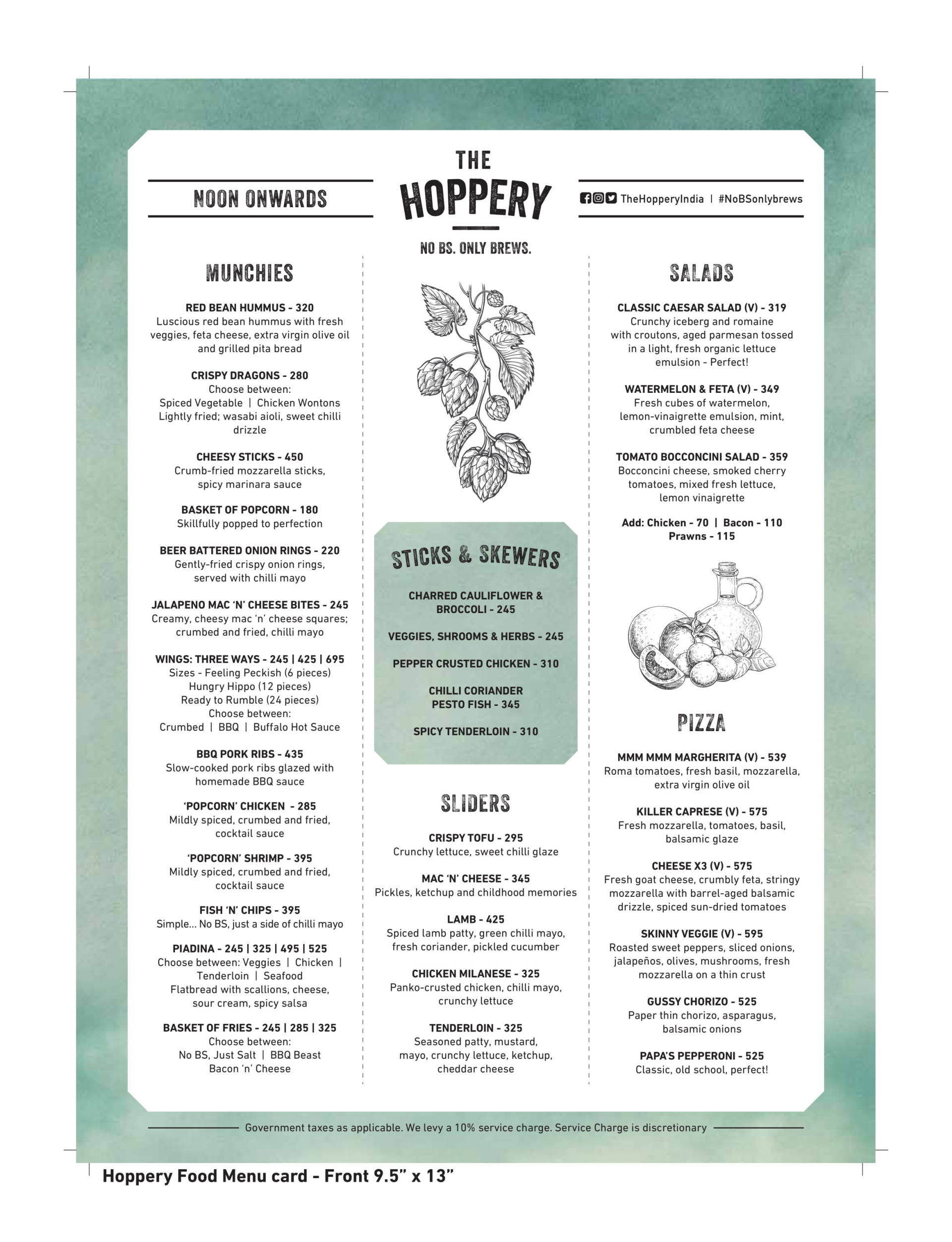 Menu of The Hoppery | The Hoppery Menu, Jubilee Hills, Hyderabad- EazyDiner