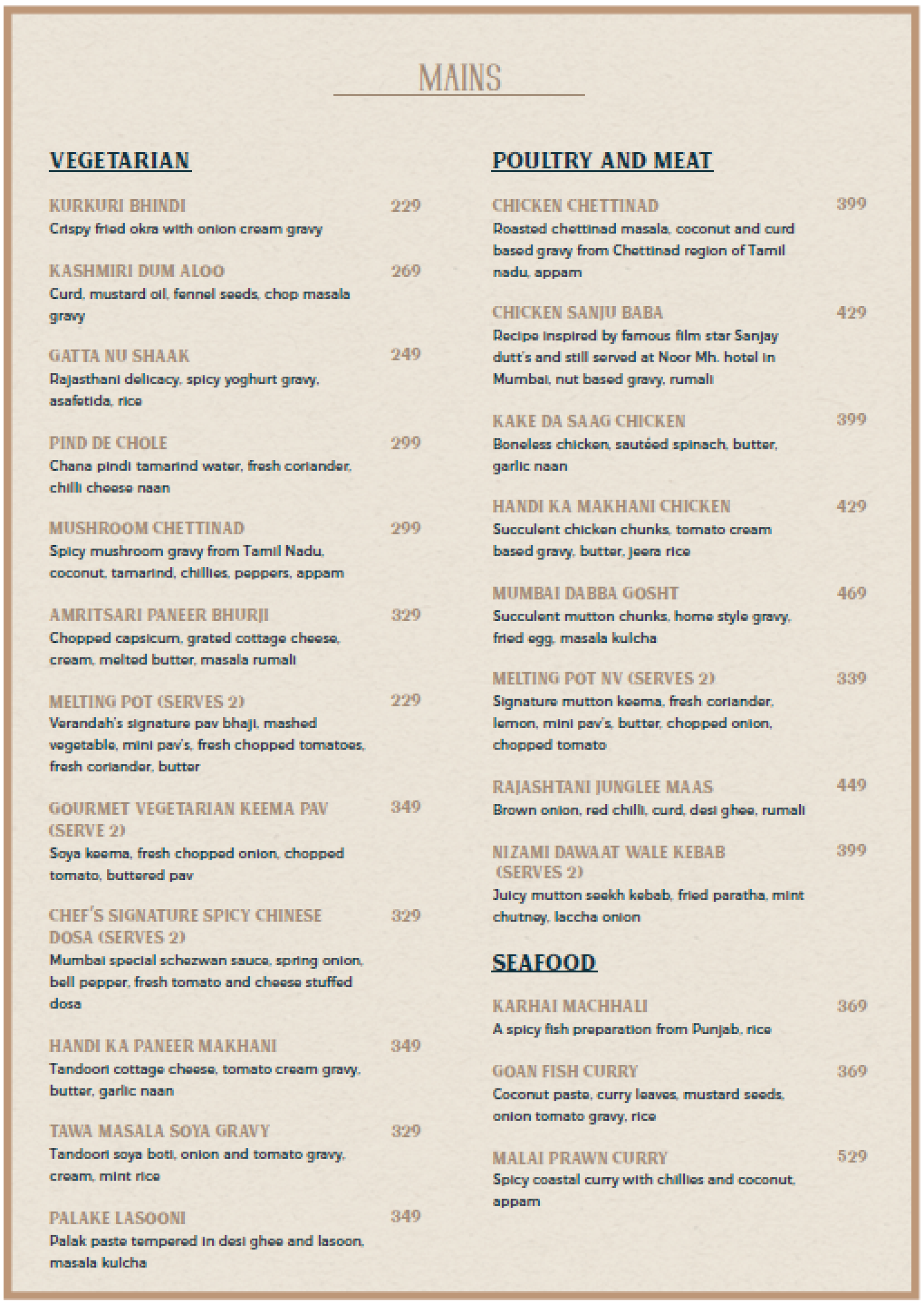 Menu of Verandah Moonshine, Punjabi Bagh, West Delhi, Delhi NCR | EazyDiner