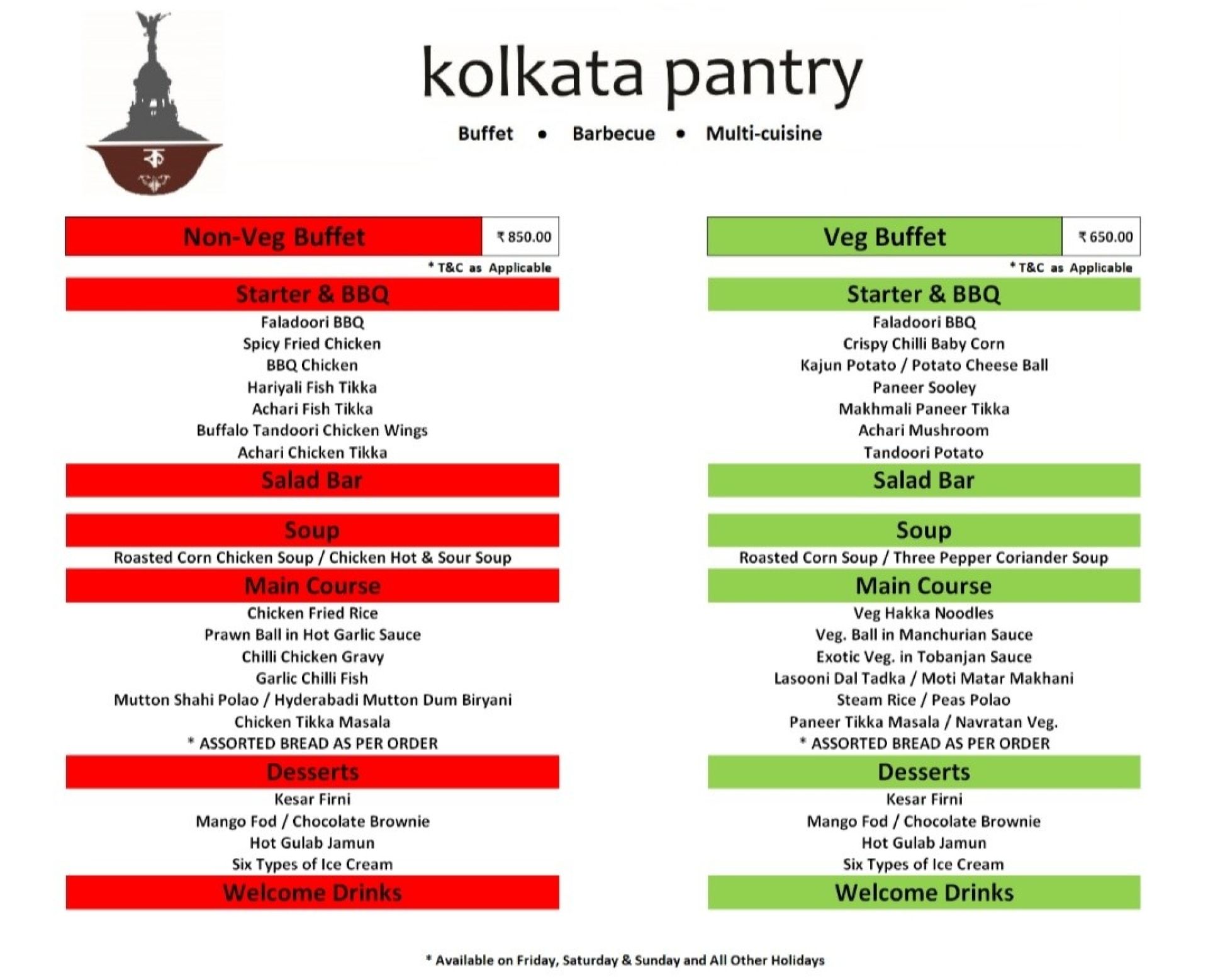 Menu Of Kolkata Pantry Hindustan Park Kolkata Kolkata Eazydiner