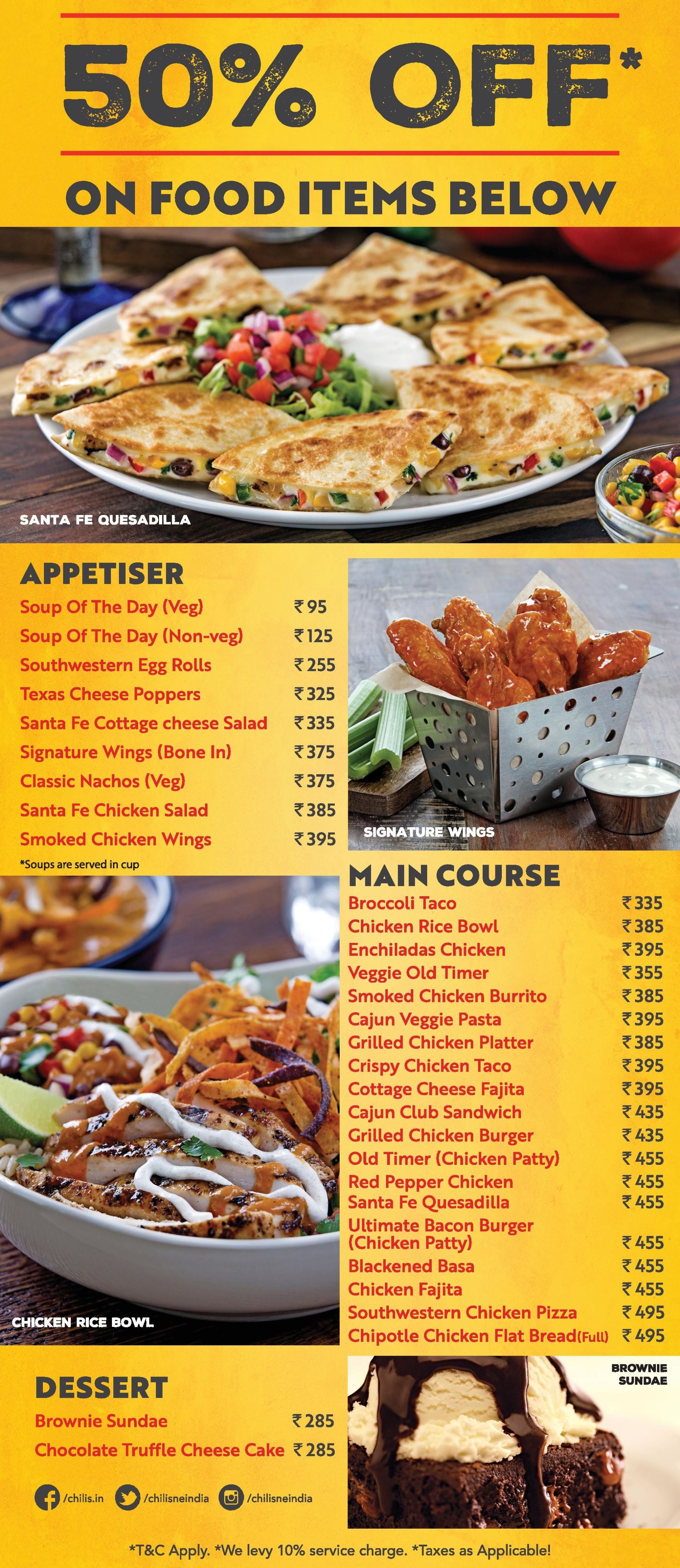 Menu of Chili's Grill & Bar, Acropolis Mall, Kasba, Kolkata EazyDiner