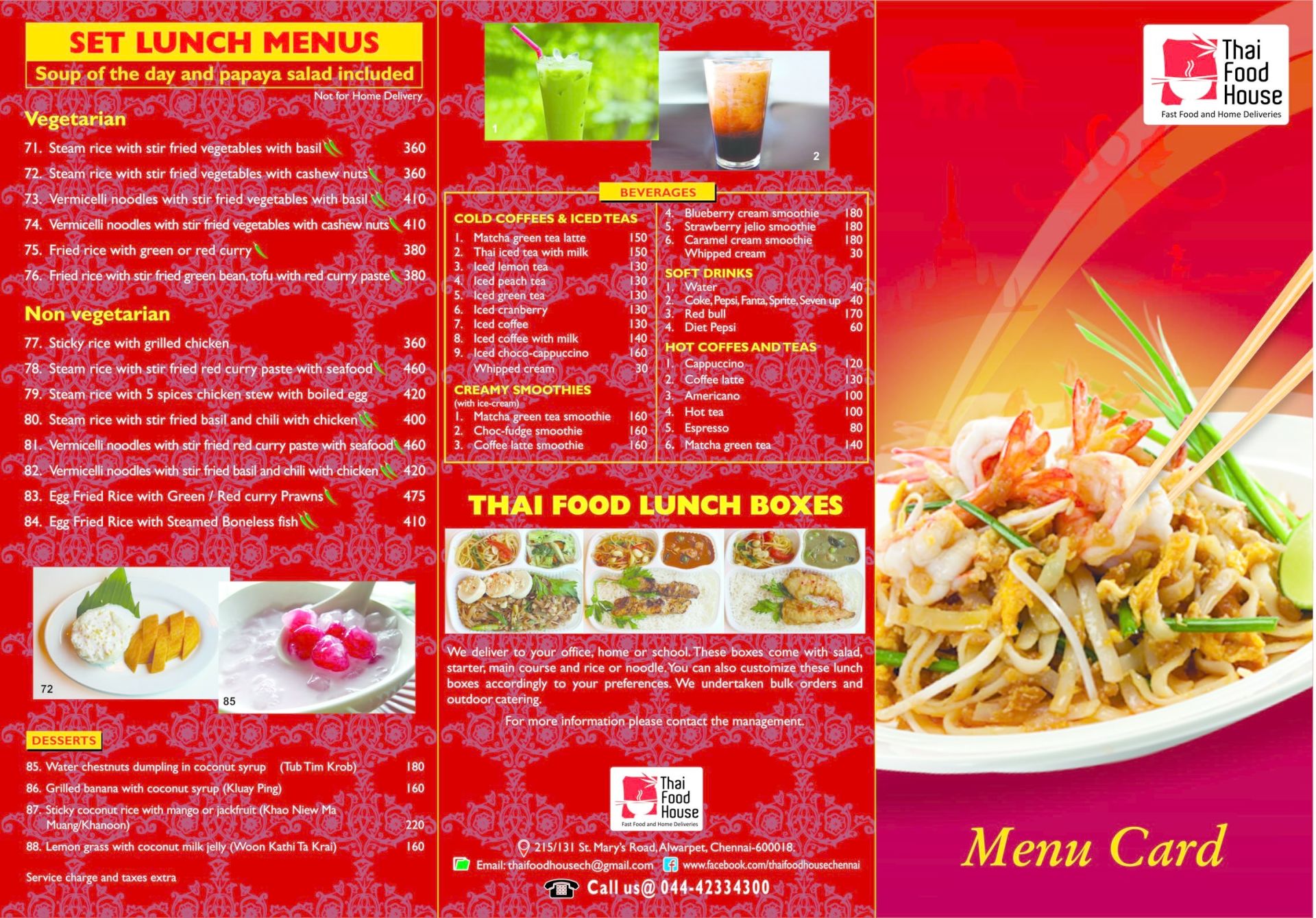 Menu of Thai Food House, Alwarpet, Chennai, Chennai EazyDiner