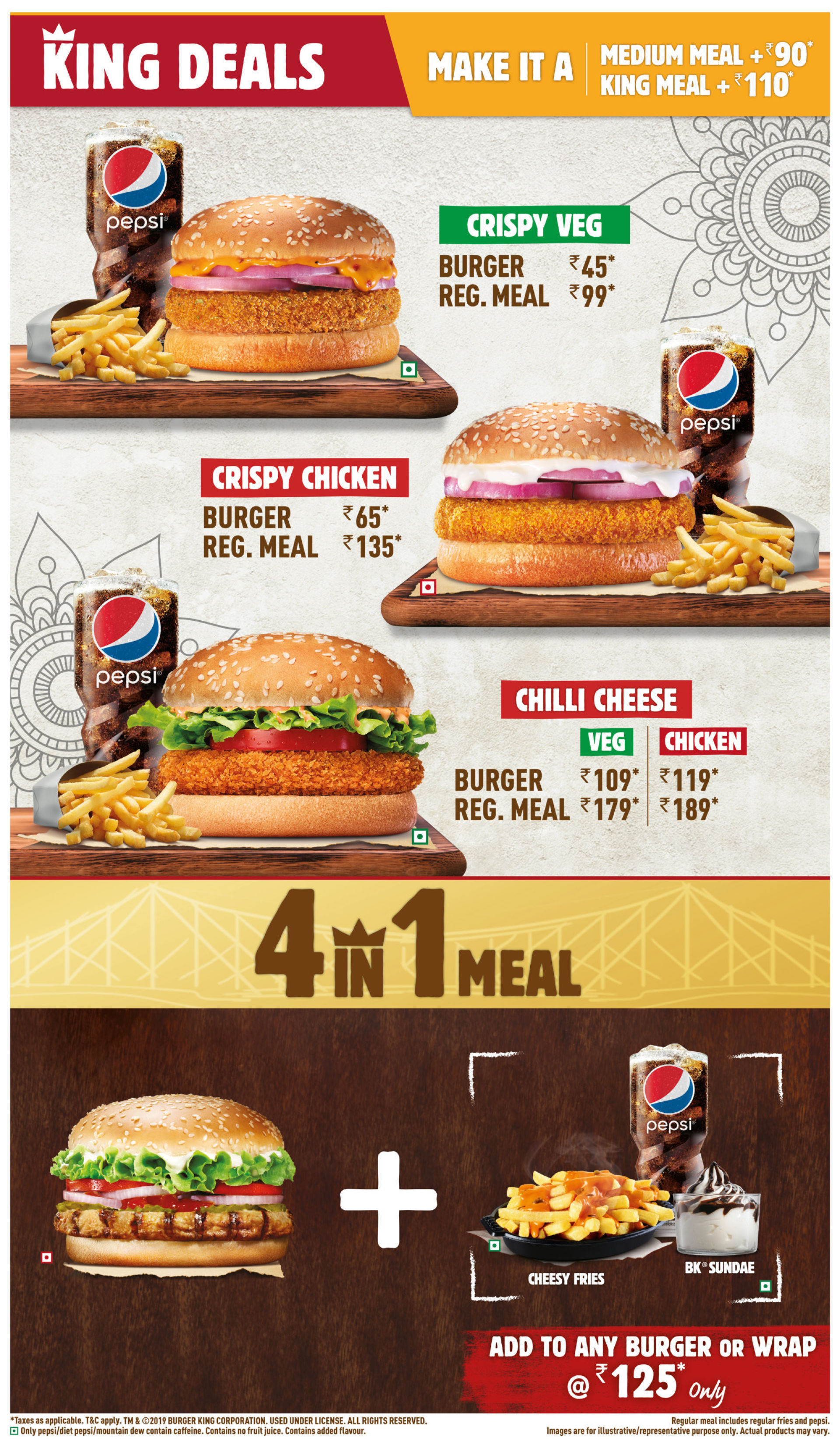 Burger King, Quest Mall, Ballygunge, Kolkata Restaurant, Menu and